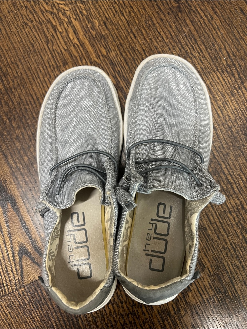 Hey Dude Wendy Silver Slip-On Shoes